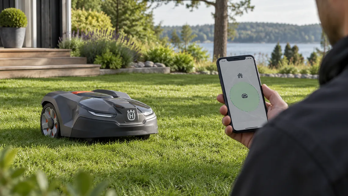 Smart gräsklippare med appstyrning
