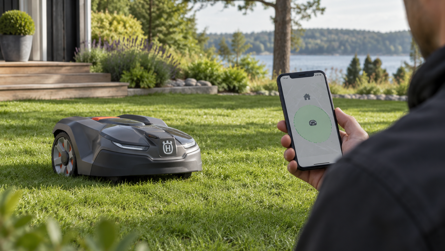 Smart gräsklippare med appstyrning